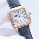 Copy Cartier Santos Automatic Watch White Dial Brown Leather Strap Rose Gold Bezel Rose Gold watch Case (3)_th.jpg